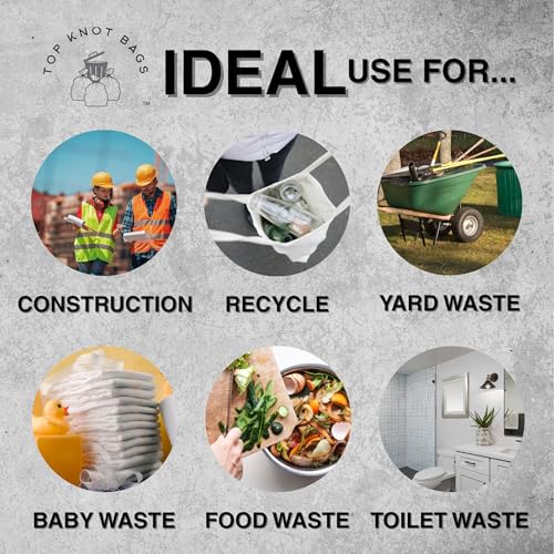 33-Gallon Heavy-Duty Trash Bags 1.2 Mil Thick Black 150 Pack - Made in USA