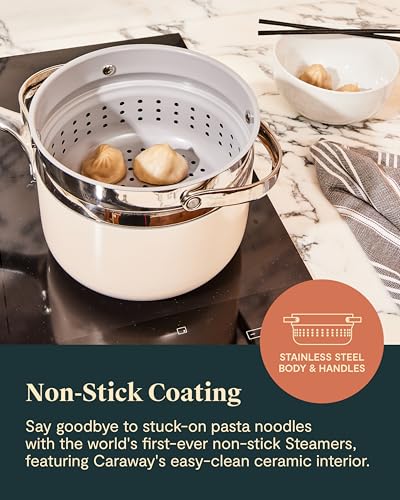 Caraway Steamer, Stainless Steel Steamer with Handles