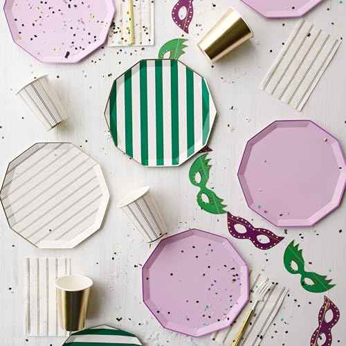 Bonjour Fete Gold Stripe Guest Towel Paper Party Napkins| Anniversary, Birthday, Milestone, 40th, 50th, New Years Eve, Christmas, Baby shower, wedding shower| Party Supply Decorations pack of 20 7"x4"