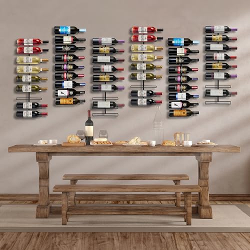 Sorbus Wall Mounted Wine Rack - Metal Bottle Holder, 9 Bottles, 1 Pack, Space-Saving Design