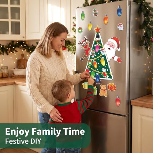 WABIWABI@HOME Xmas Tree-D Magnetic Refrigerator Set, 18-Piece Soft Magnets Reusable Holiday Decor
