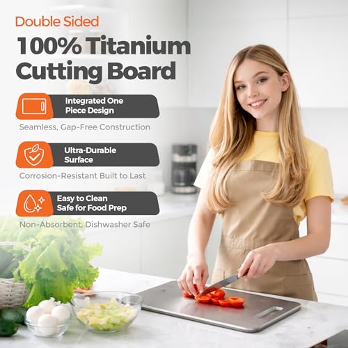 Titanium Cutting Board Set of 3 - Double-Sided Non-Toxic Food Prep Boards