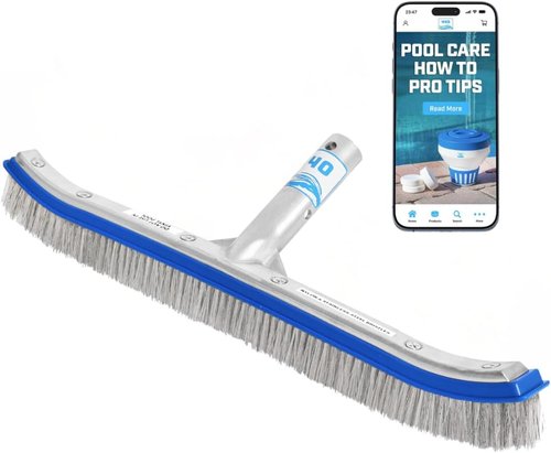 440 Combo Pool Brush - 18-Inch Heavy Duty Nylon & Stainless Steel Head for Inground Pool Cleaning