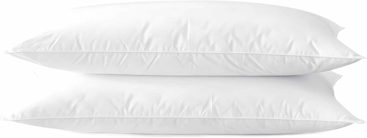 Acteb King Size Ultra Thin Bed Pillows - Soft, Hypoallergenic & Machine Washable | Set of 2 (20"x36")