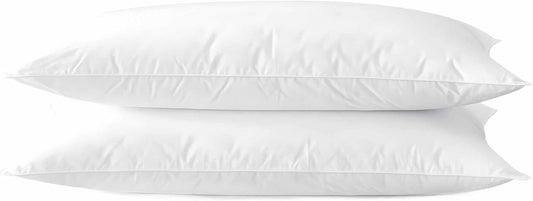 Acteb King Size Ultra Thin Bed Pillows - Soft, Hypoallergenic & Machine Washable | Set of 2 (20"x36")