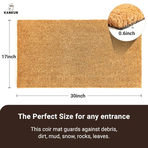 Coco Coir Door Mat 17x30 Inches - Heavy Duty Backing, 8-Pack Welcome Doormats - Plain