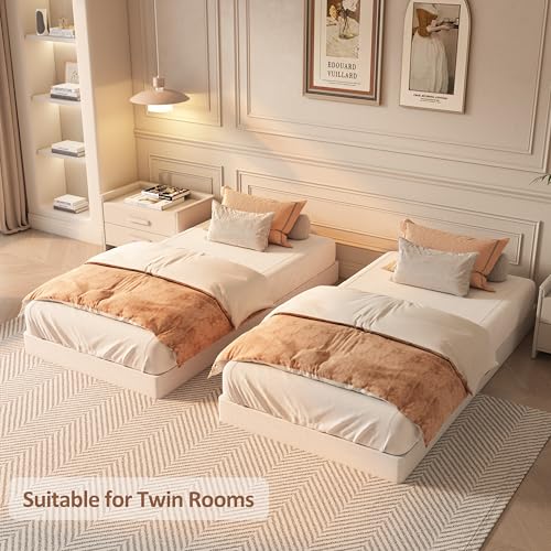 Twin Size Metal Box Spring with Fabric Cover - Heavy Duty Foundation, Easy Assembly, 3000 lbs Capacity