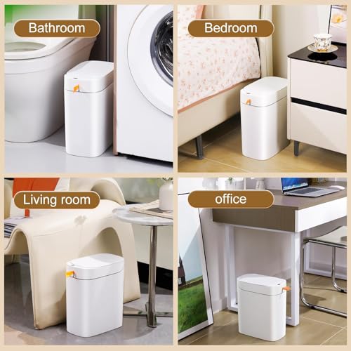 Automatic Motion Sensor Trash Can with Lid - 3.5 Gallon, Touchless & Rechargeable