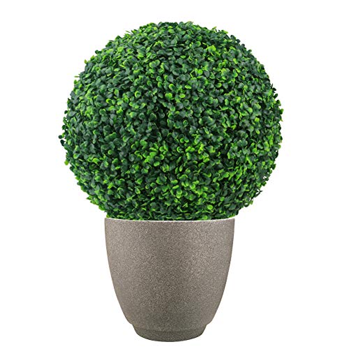 Sunnyglade 15.7 Inch Artificial Boxwood Topiary Ball 4-Layer Outdoor Decor, 2 Pack