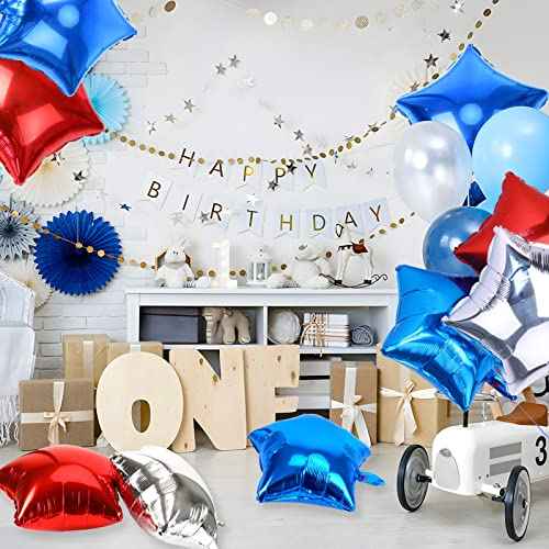 Blue Red White Star Foil Balloons Decorations, FEBSNOW 30Pcs 18 inch 4th of July Balloons for Independence Day Patriotic Party Memorial Day Birthday Decorations Supplier