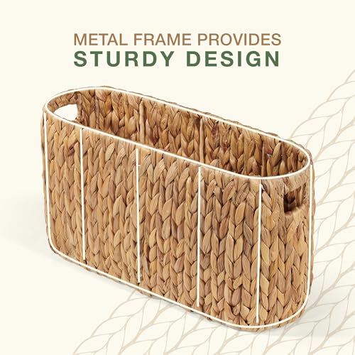 Natural Hyacinth Toilet Paper Storage Basket - Holds 8 Rolls, Coastal Bathroom Decor