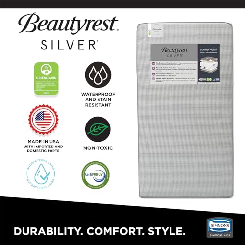 Dual Sided Baby and Toddler Crib Mattress - Waterproof, GREENGUARD Gold Certified - Plant-Based Soy Foam Core - Grey - Variation of Mattress