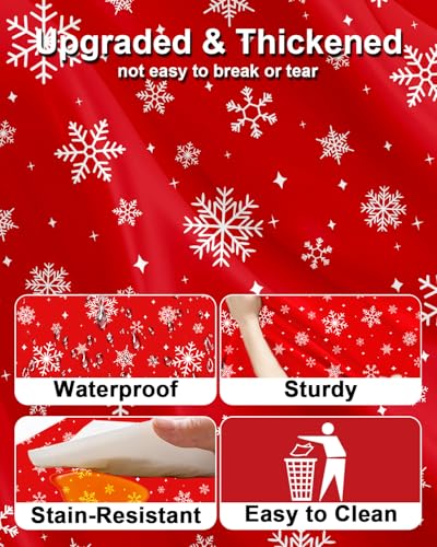 3Pack Christmas Plastic Party Tablecloth for Rectangle Tables,