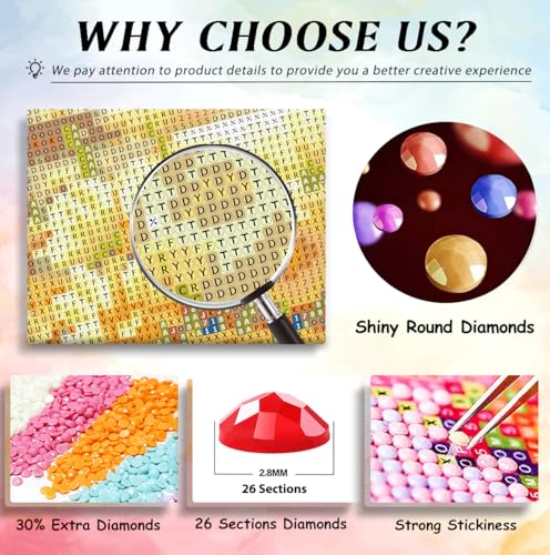 CRZMODE Christmas Candle Diamond Painting Kit 12x16 Inch for Adults & Beginners