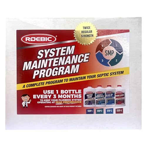 Roebic Septic System Maintenance Kit - Complete 4 Quarts Bacterial Treatment
