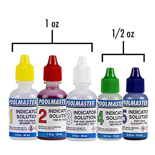 Poolmaster 5-Way Pool & Spa Water Test Kit with Liquid Reagents & Storage Case