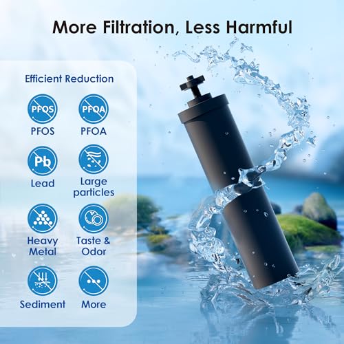 Waterdrop Black Water Filter Replacement for Berkey BB9-2 - 2 Carbon Filters