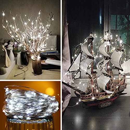 LIGHTOP Fairy Light Battery Operated String Lights 2 Pack 100 LED Waterproof Copper Wire Twinkle Lighting with Timer for Christmas Wedding Indoor DIY Decor (Cool White)