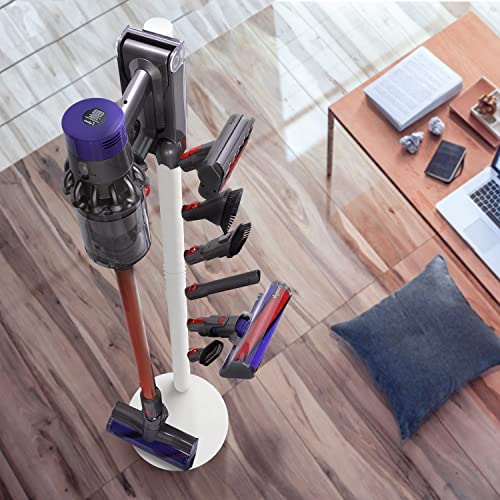 XIGOO Freestanding Vacuum Storage Stand with 6 Hooks, White - Compatible with V11 & V10 Models