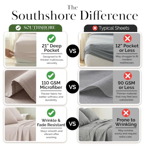 Deep Pocket King Sheet Set - Hotel Quality Microfiber Natural Beige 02