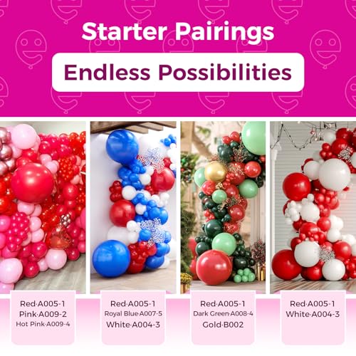 Bezente Red Balloons Latex Party Balloons - 100 Pack 12 inch Round Helium Red Balloons for Wedding Christmas Birthday Valentine's 4th of July Independence Memorial Day Patriotic Party Decorations