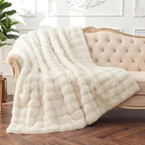 Weighted Blanket for Adults 80x87 Inches - Cream White, 15 lbs King Size
