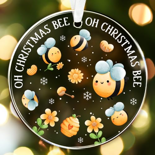 Bee Christmas Ornament 2026 – Bumblebee Gift for Bee Lovers, Acrylic Holiday Decor