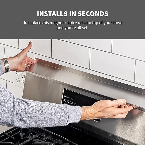 StoveShelf 30-Inch Stainless Steel Magnetic Over Stove Spice Rack Organizer