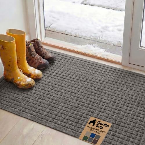 Gorilla Grip HydroAbsorb Door Mat Charcoal 47x35 Inches Indoor Outdoor - Variation of THIS listing