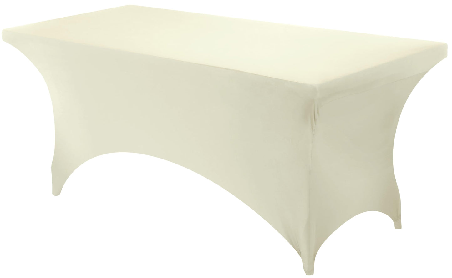 Utopia Kitchen Spandex Tablecloth 1 Pack [6FT, Ivory] Tight, Fitted, Washable and Wrinkle Resistant Stretch Rectangular Patio Table Cover for Event, Wedding, Banquet & Parties [72Lx30Wx30H Inch]