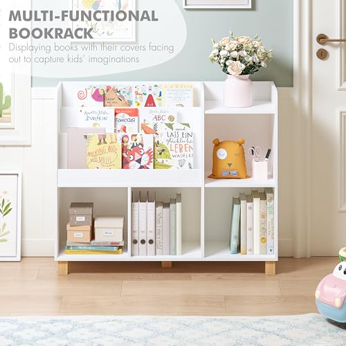 Kids Bookshelf and Toy Storage Cube Organizer - Child-Friendly, Safe & Sturdy