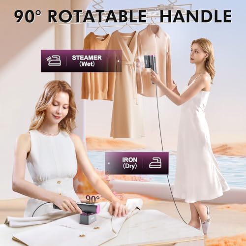 Travel Clothes Steamer with Dual Voltage 1200W Portable Iron & Garment Steamer - Gray