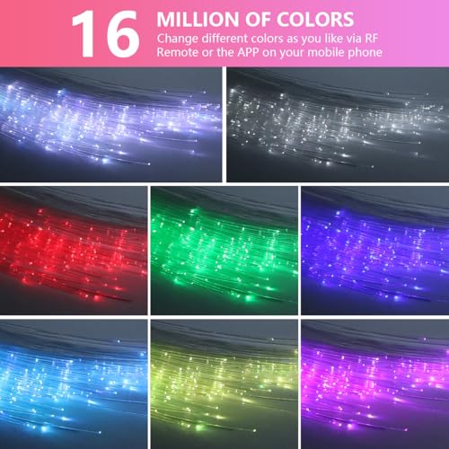 WEBUPAR 16W Car & Home Starlight Headliner Kit with 500pcs 6.5ft Fiber Optic, APP & Remote Control, Twinkle & Music Modes