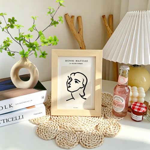 IcosaMro Style C 13.8 Inch Boho Woven Placemats Set of 6 Natural Table Mats for Indoor & Outdoor Dining