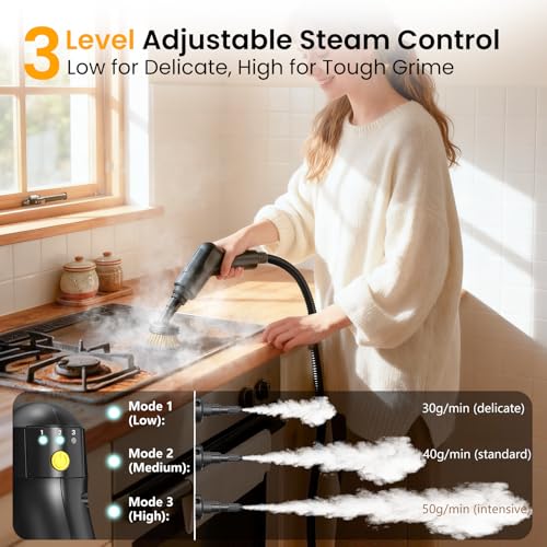 Granarbol Handheld Steam Cleaner 1.6L - Home & Car Deep Cleaning, Rapid Heat