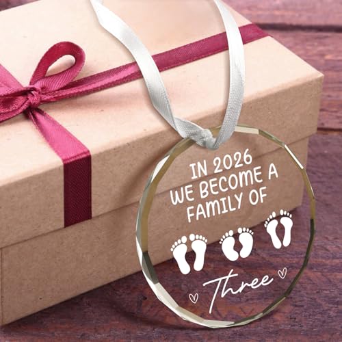 We Became a Family of Three 2026 Baby Ornament – New Parents Gift from Wlesinzt