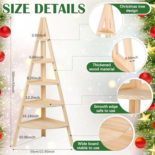 Vercraft 63-Inch Christmas Tree Bookshelf 6-Tier Corner Display Stand