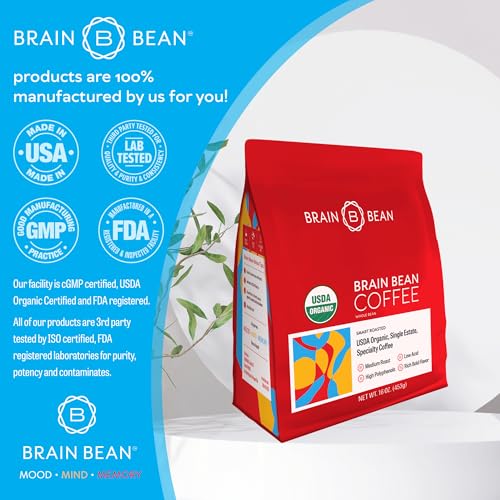 Organic Coffee Whole Bean 16 oz Pack of 3 – Medium Roast, Antioxidant-Rich, USDA Certified