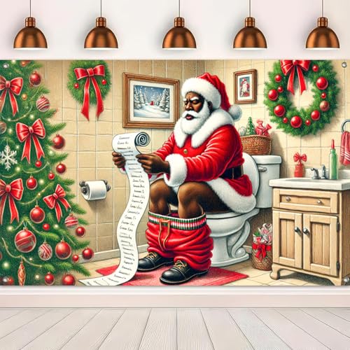 Merry Christmas Holiday Banner 71x43 in Seasonal Photo Decor - BlissYard