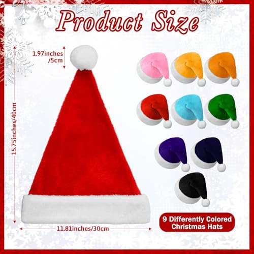 JaGely Multicolor Plush Santa Hat Gnome Hat Xmas Dwarf for Adults Men Women Holiday Party Supplies (9)