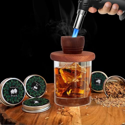Brown Whiskey Smoker Kit with Torch - Perfect Gift for Men, Dad, Husband