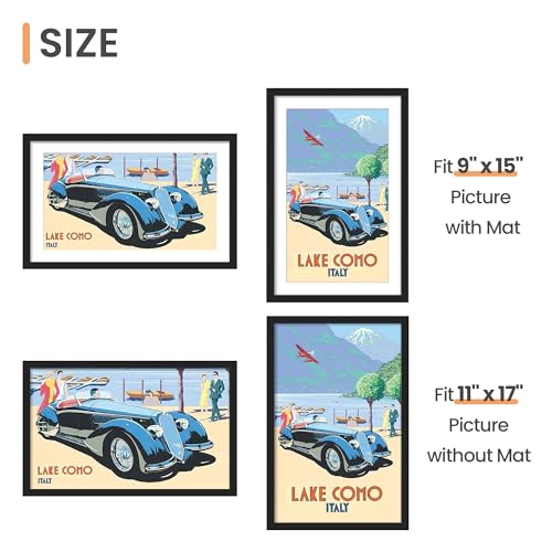 Upsimples Black 11x17 Picture Frame Set of 10 Wall & Table Collage Display
