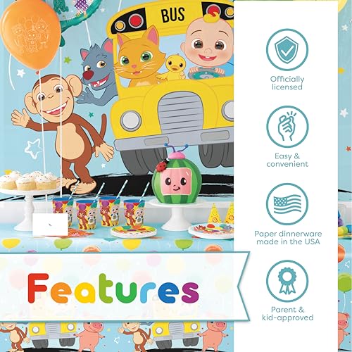 CoComelon Birthday Party Decorations Set with Banner Balloons Backdrop & Tablecloth