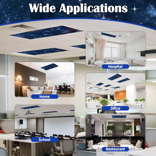 ANGSYLTH 8 Pcs Fluorescent Light Covers, 4x2 Feet Fabric for Ceiling