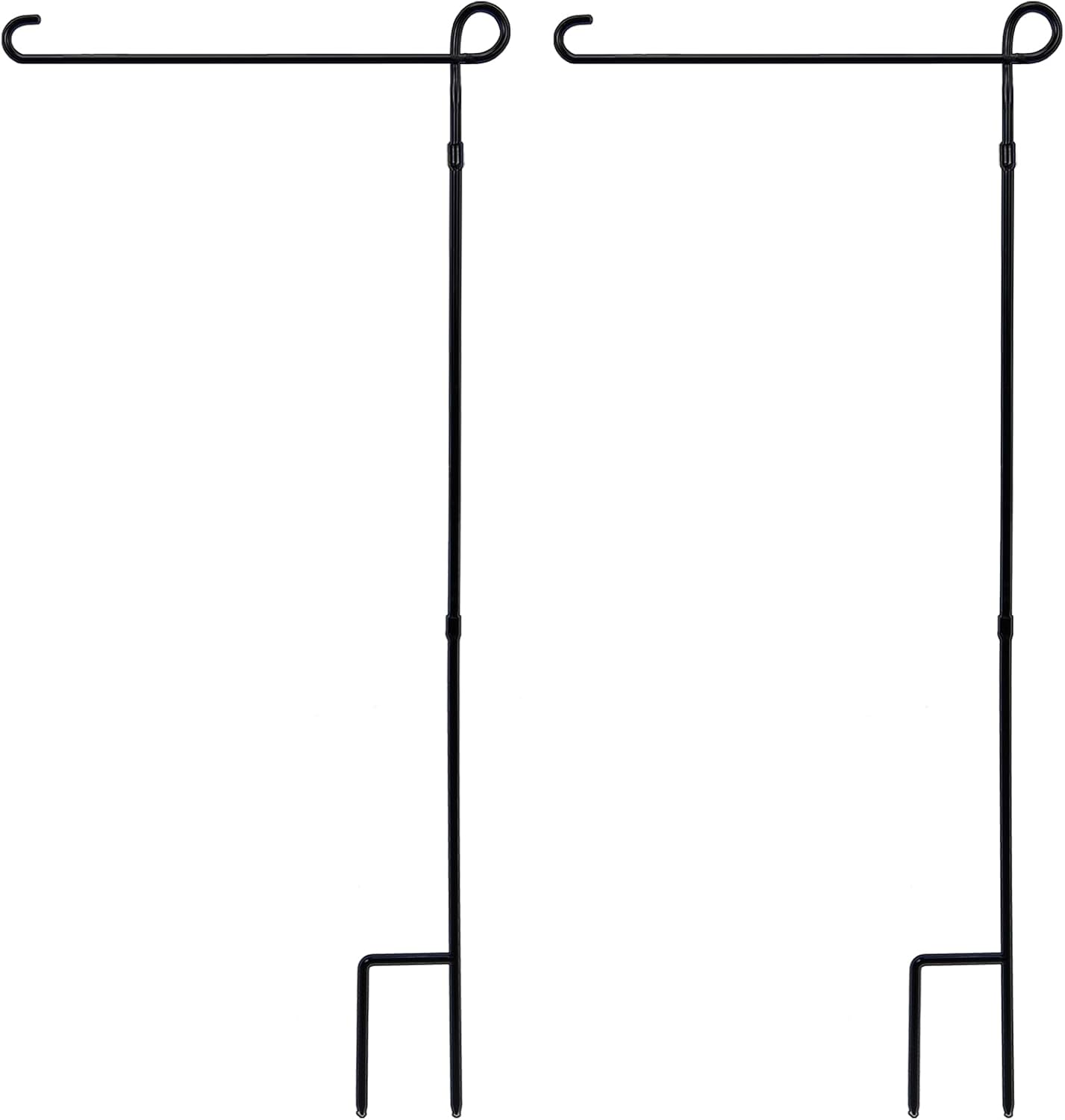 YEAHOME Premium Garden Flag Stand Holder - Weather-Proof Metal Flagpole for All Seasons | 2PC Set