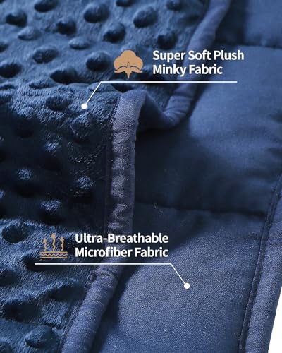 Mr. Sandman Weighted Blanket for Adults Navy Blue 15 lbs Queen Size 60x80"