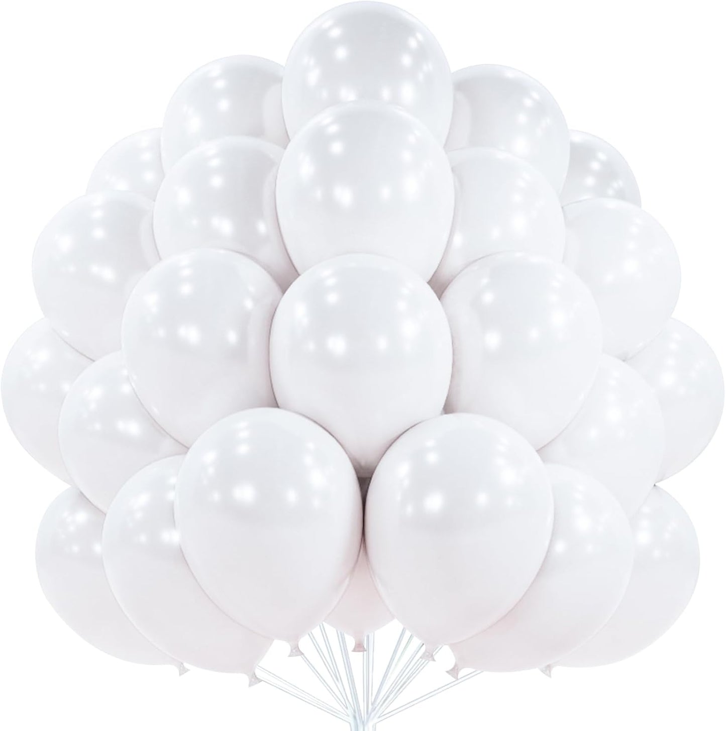 PartyWoo Pearl White Balloons - 12 Inch Metallic Latex Balloons for Weddings, Anniversaries & Celebrations | 101pcs