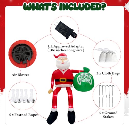 15FT Santa Inflatable with LED Lights - Outdoor Christmas Decor