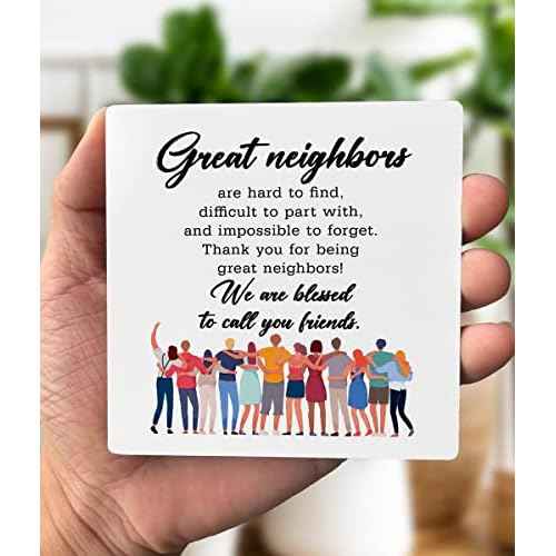 To My Neighbor Wood Plaque, Thank You for Being Great Neighbors, Plaque with Wooden Stand, Meaningful Wood Sign Plaque Gift, Neighbor Friend Gifts-We Are Blessed to Call You Friends, Christmas Gifts