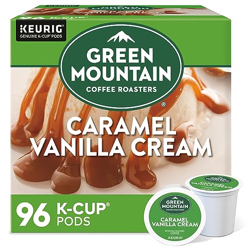 Caramel Vanilla Cream Coffee Pods - Light Roast, 96 Count, Keurig Compatible - Green Mountain